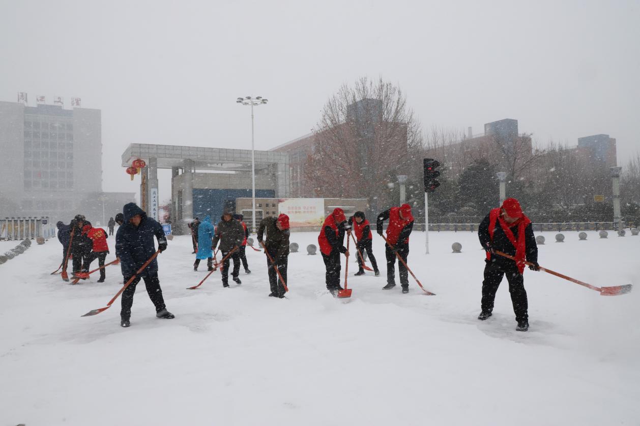 周口文理职业学院组织开展扫雪除冰志愿服务活动